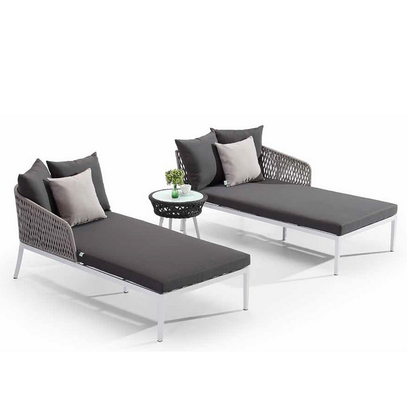 Doppelter Outdoor Rattan Lounge Möbel Stuhl Set